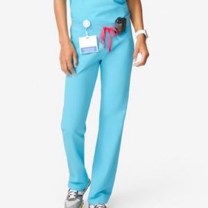 Figs Large Tall limited edition neon blue scrub pants